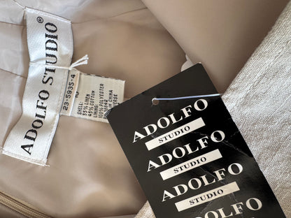 Adolfo Studio Linen/Cotton Mini Skirt in Sand