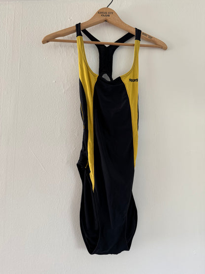 Sporti Racing Swimsuit in Black/Mustard