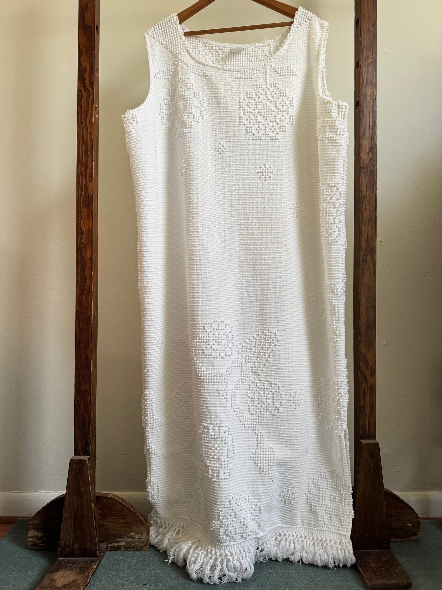 Vintage Memory Wear Blanket Dress in White