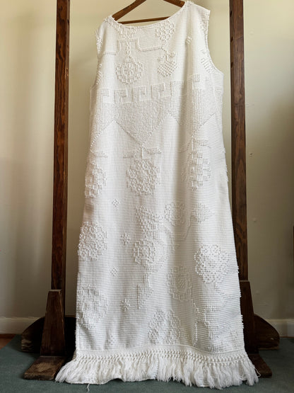 Vintage Memory Wear Blanket Dress in White