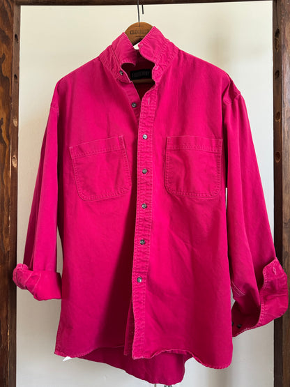 Vintage LandsEnd Cotton Button Down Shirt in Magenta