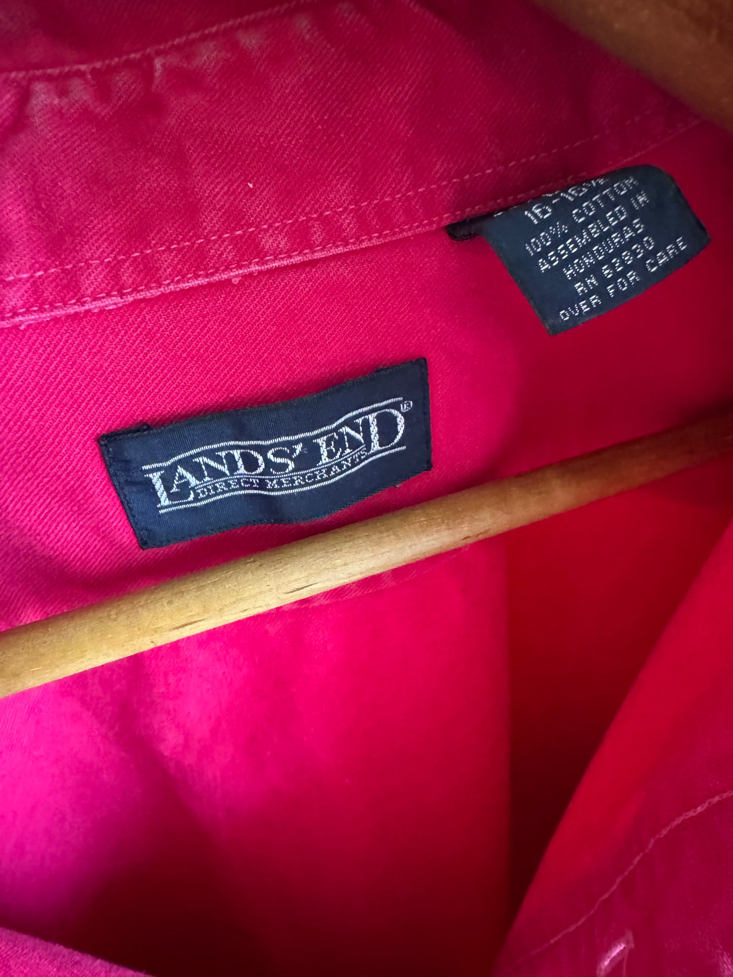 Vintage LandsEnd Cotton Button Down Shirt in Magenta