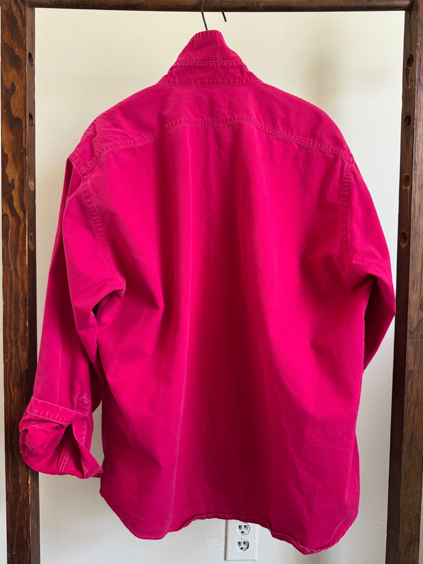 Vintage LandsEnd Cotton Button Down Shirt in Magenta