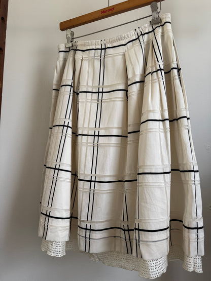 Reclaimed Piazza Sempione Box Pleat Skirt in White