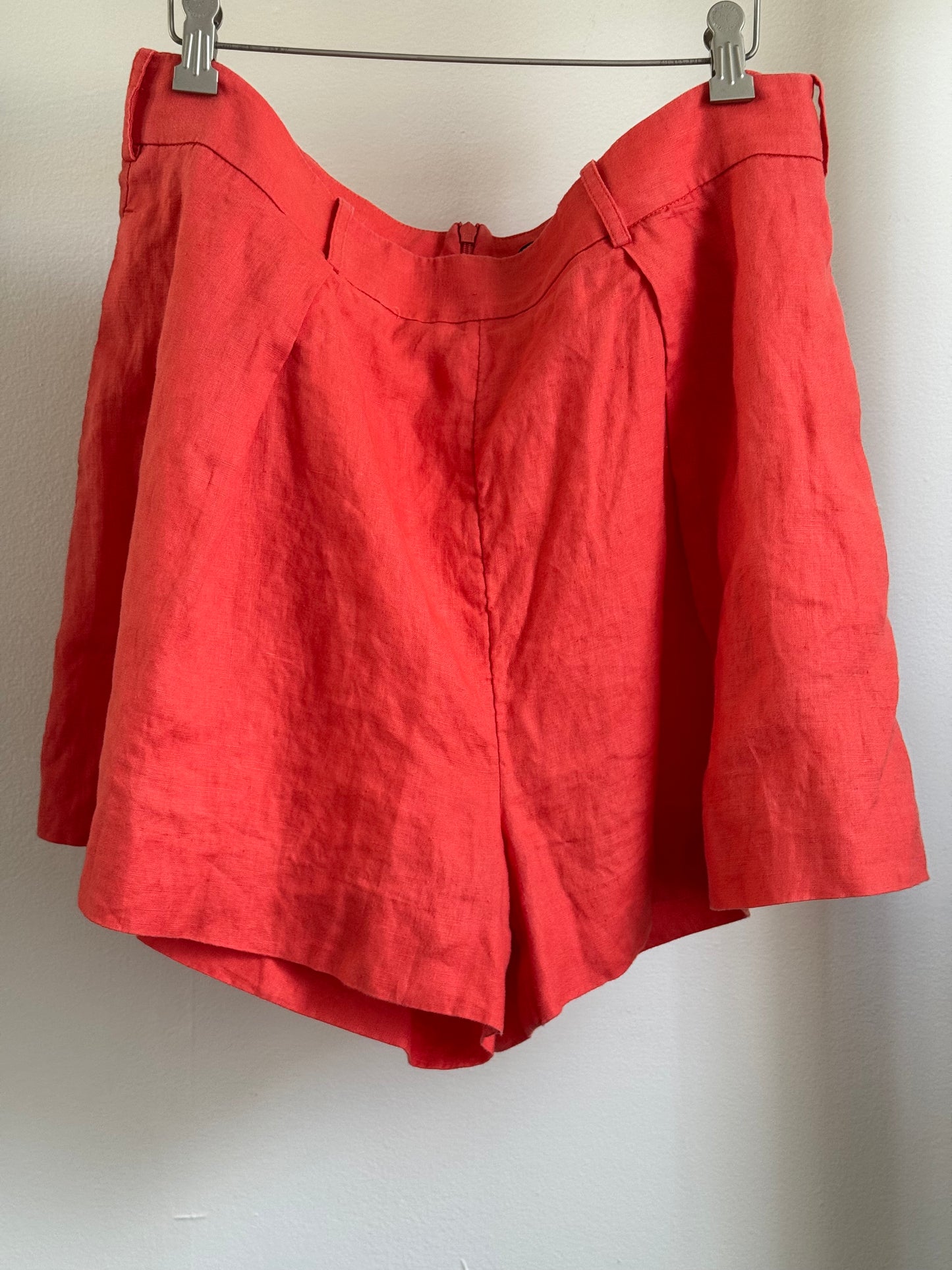 Reclaimed Banana Republic Linen Tap Shorts in Clementine