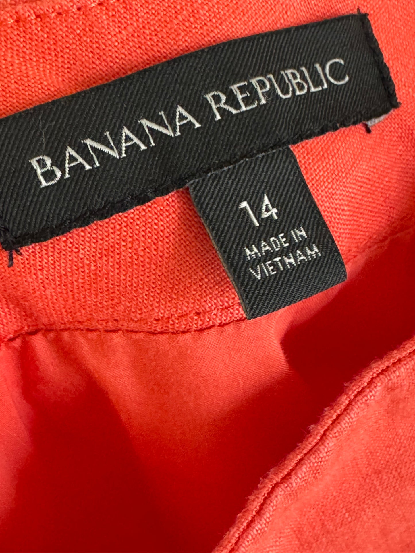 Reclaimed Banana Republic Linen Tap Shorts in Clementine