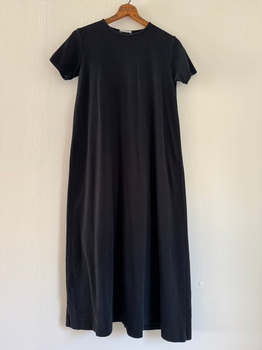 DKNY Short Sleeve Cotton Long Tee Dress in Black