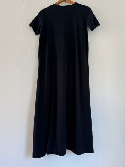 DKNY Short Sleeve Cotton Long Tee Dress in Black