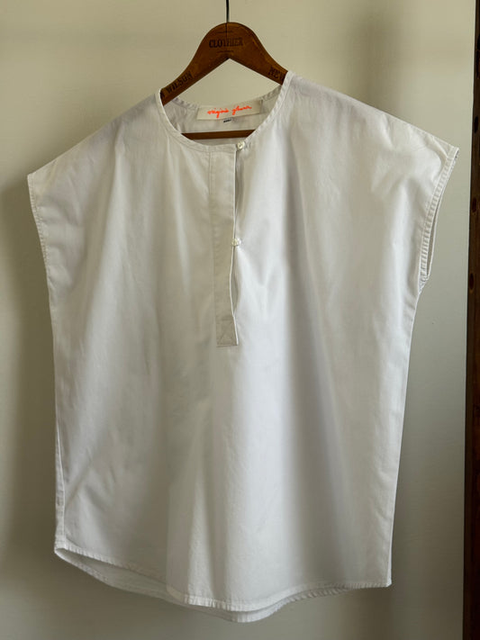 Reclaimed Virginia Johnson Cotton Smock Top in White