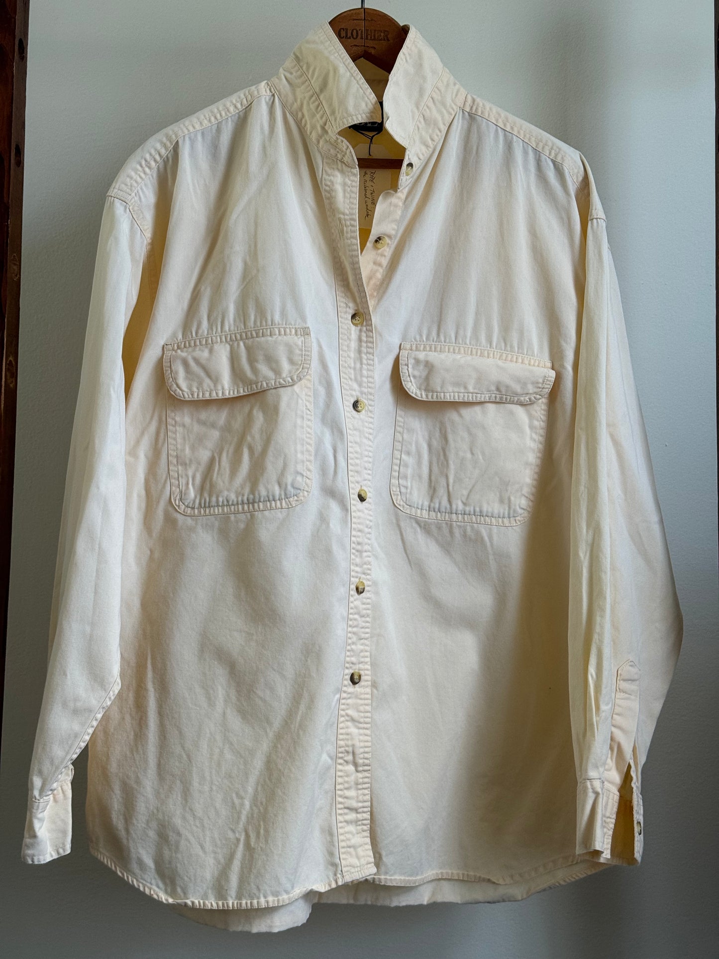 Vintage Basic Edition Patch Pocket Button Down Shirt in Butter