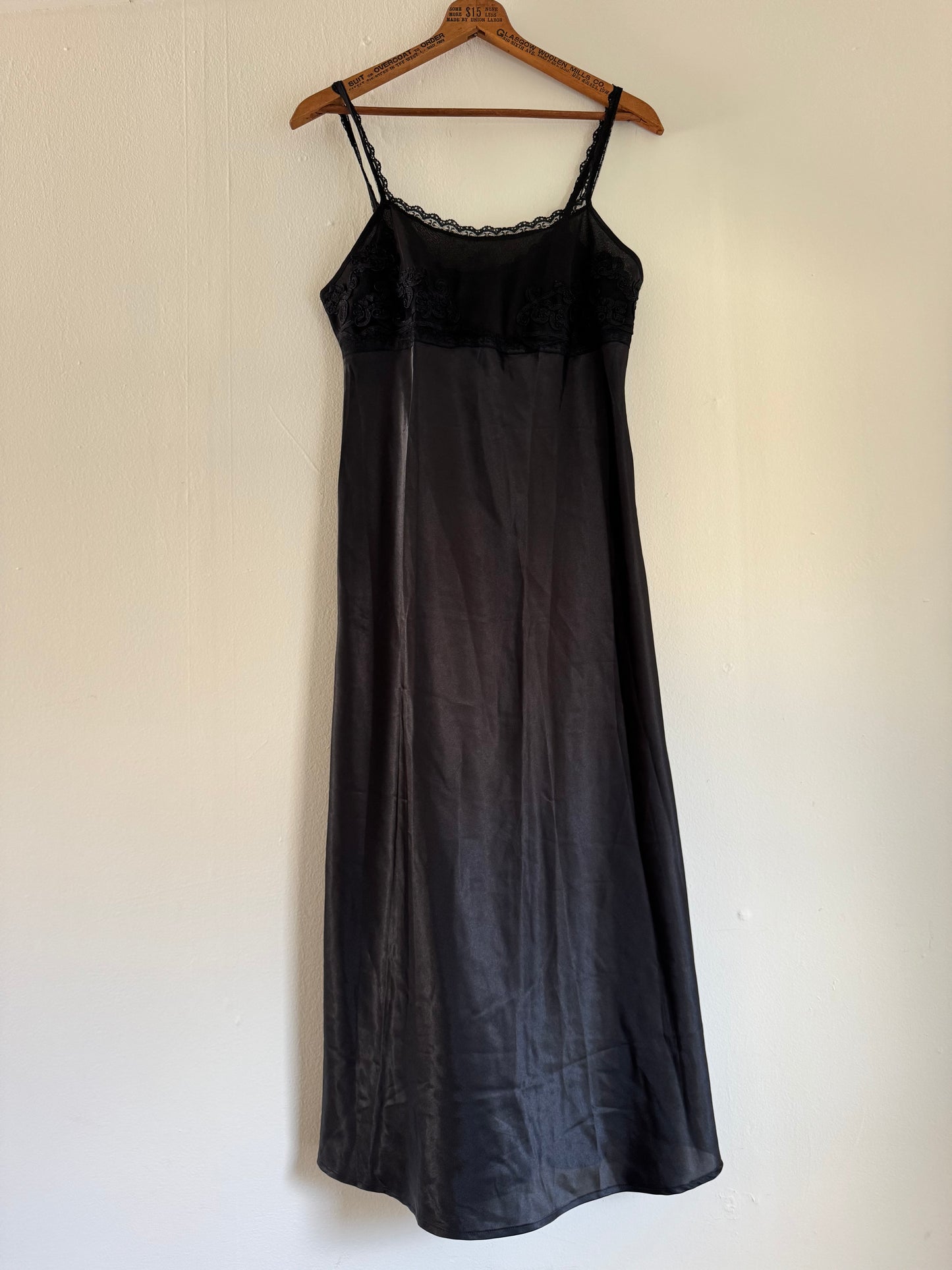 Madison Intimates Slip Dress in Black