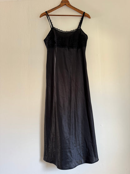 Madison Intimates Slip Dress in Black