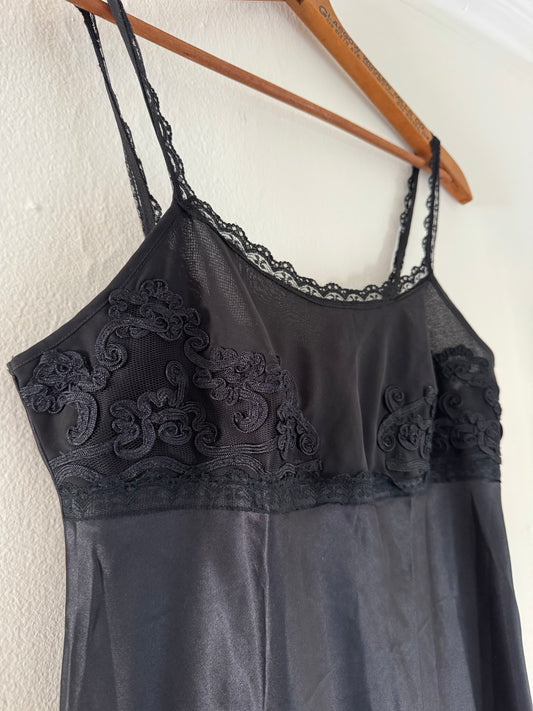 Madison Intimates Slip Dress in Black