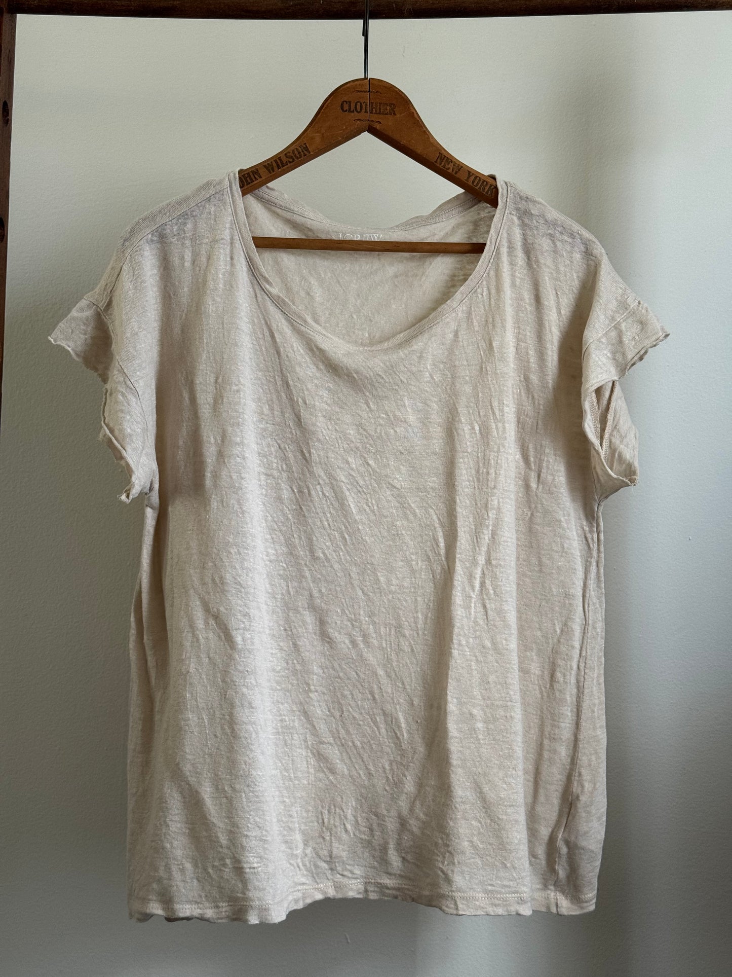Reclaimed JCrew Linen Tee in Oat