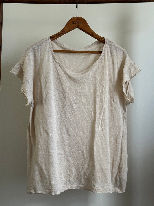 Reclaimed JCrew Linen Tee in Oat