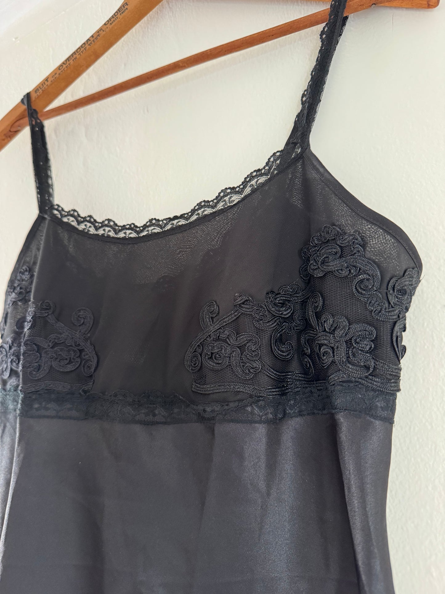 Madison Intimates Slip Dress in Black