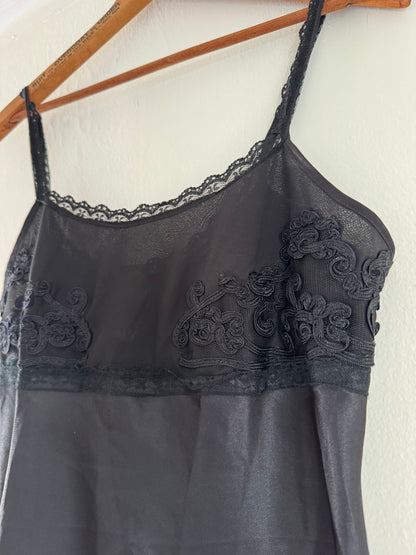 Madison Intimates Slip Dress in Black