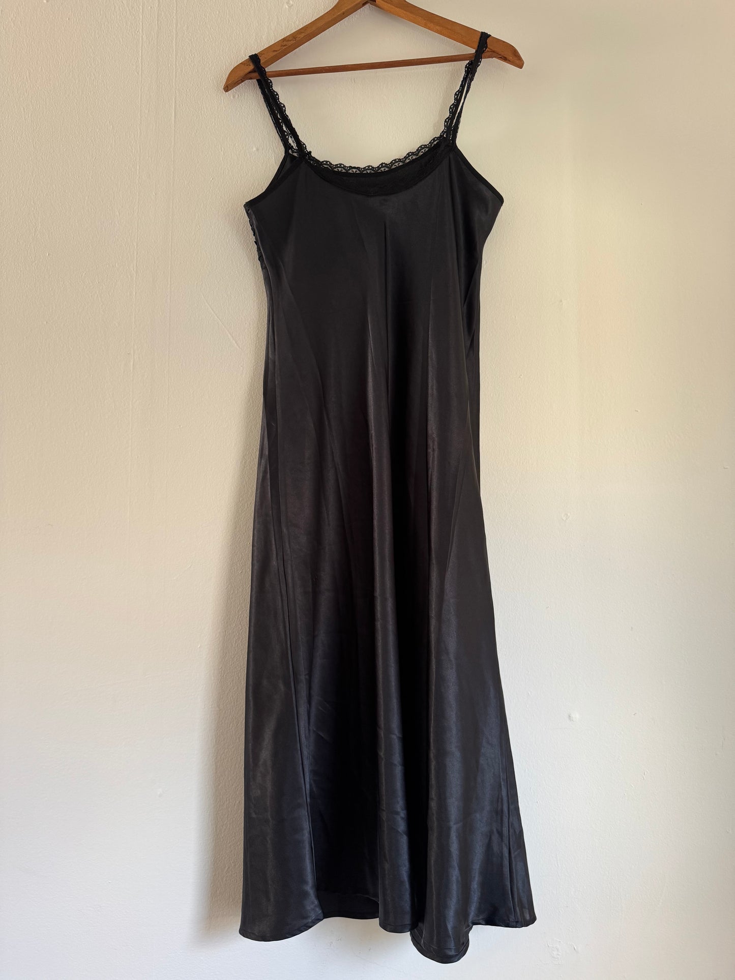 Madison Intimates Slip Dress in Black