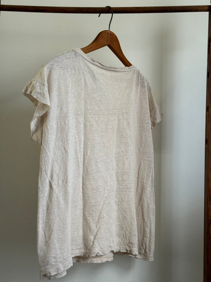 Reclaimed JCrew Linen Tee in Oat