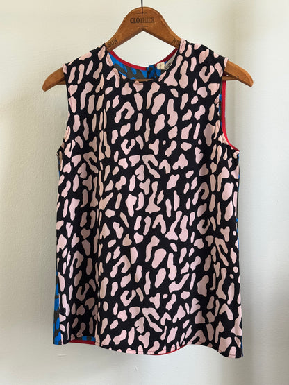 Reclaimed Diane Von Furstenberg Silk Animal Print Tank
