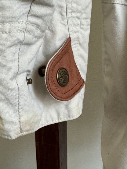 Vintage J.L. Cole Brook Drawstring Jacket with Leather Trim in Sand