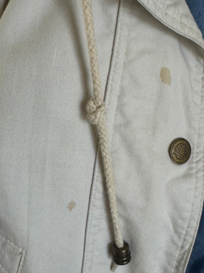 Vintage J.L. Cole Brook Drawstring Jacket with Leather Trim in Sand