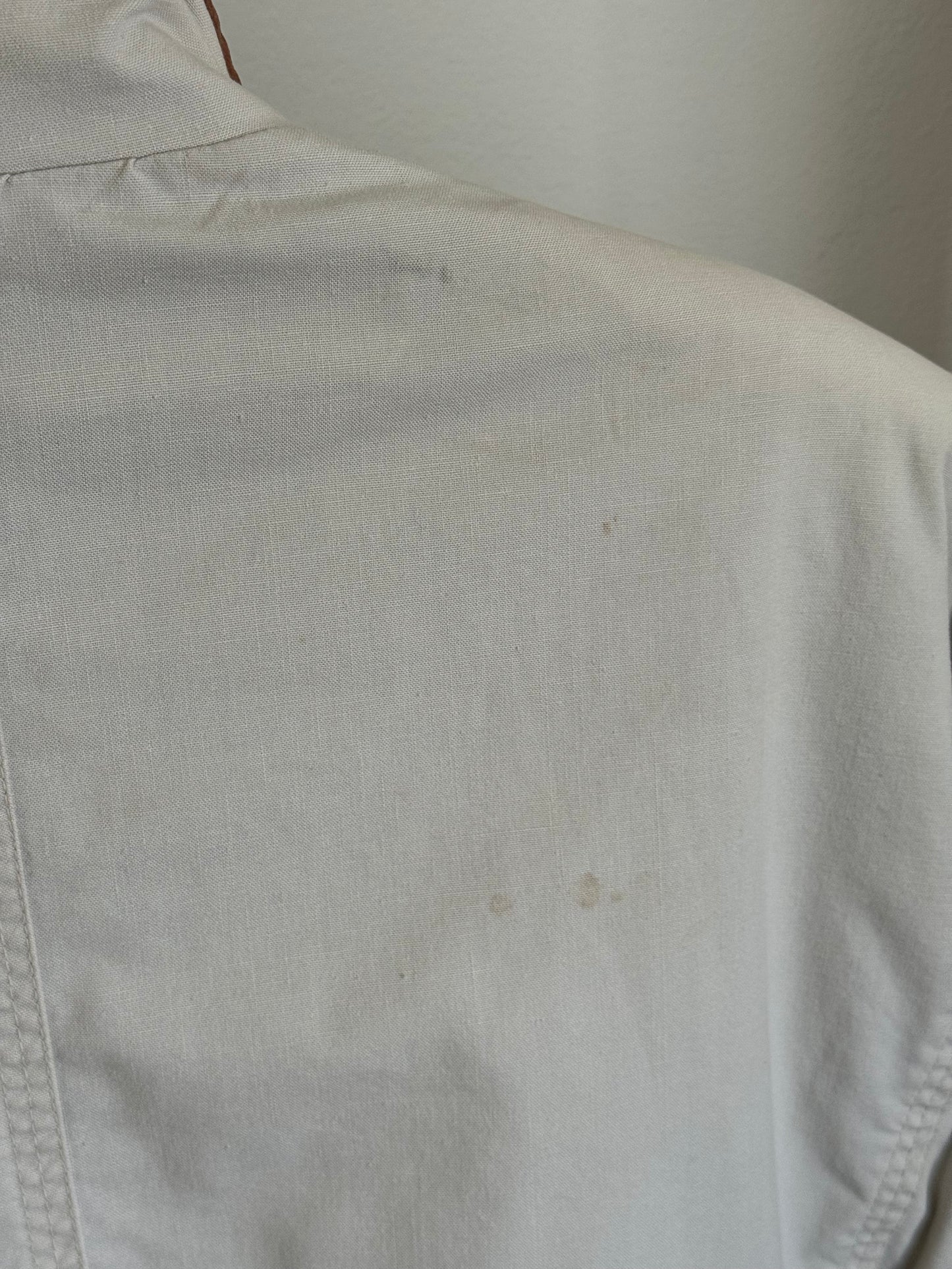 Vintage J.L. Cole Brook Drawstring Jacket with Leather Trim in Sand