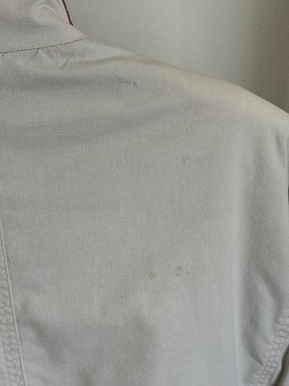 Vintage J.L. Cole Brook Drawstring Jacket with Leather Trim in Sand