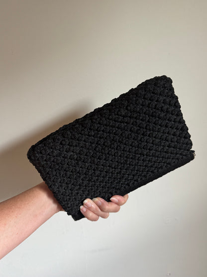 Vintage Crochet Clutch in Black