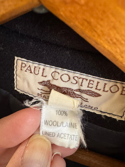 Paul Costello Cropped Wool Jacket in Navy