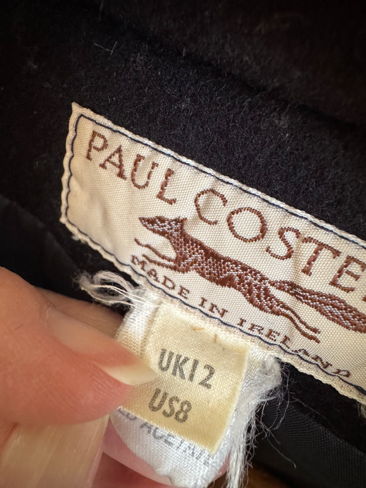 Paul Costello Cropped Wool Jacket in Navy