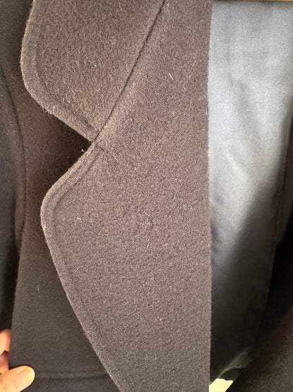 Paul Costello Cropped Wool Jacket in Navy