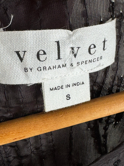 Reclaimed Velvet Sequin Viscose Top in Black