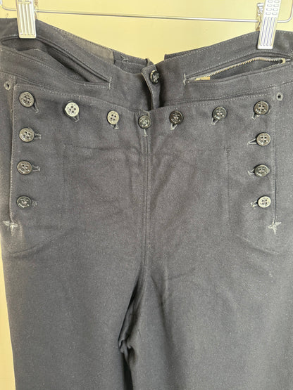 Vintage U.S. Navy Wide Leg Wool Pants in Navy