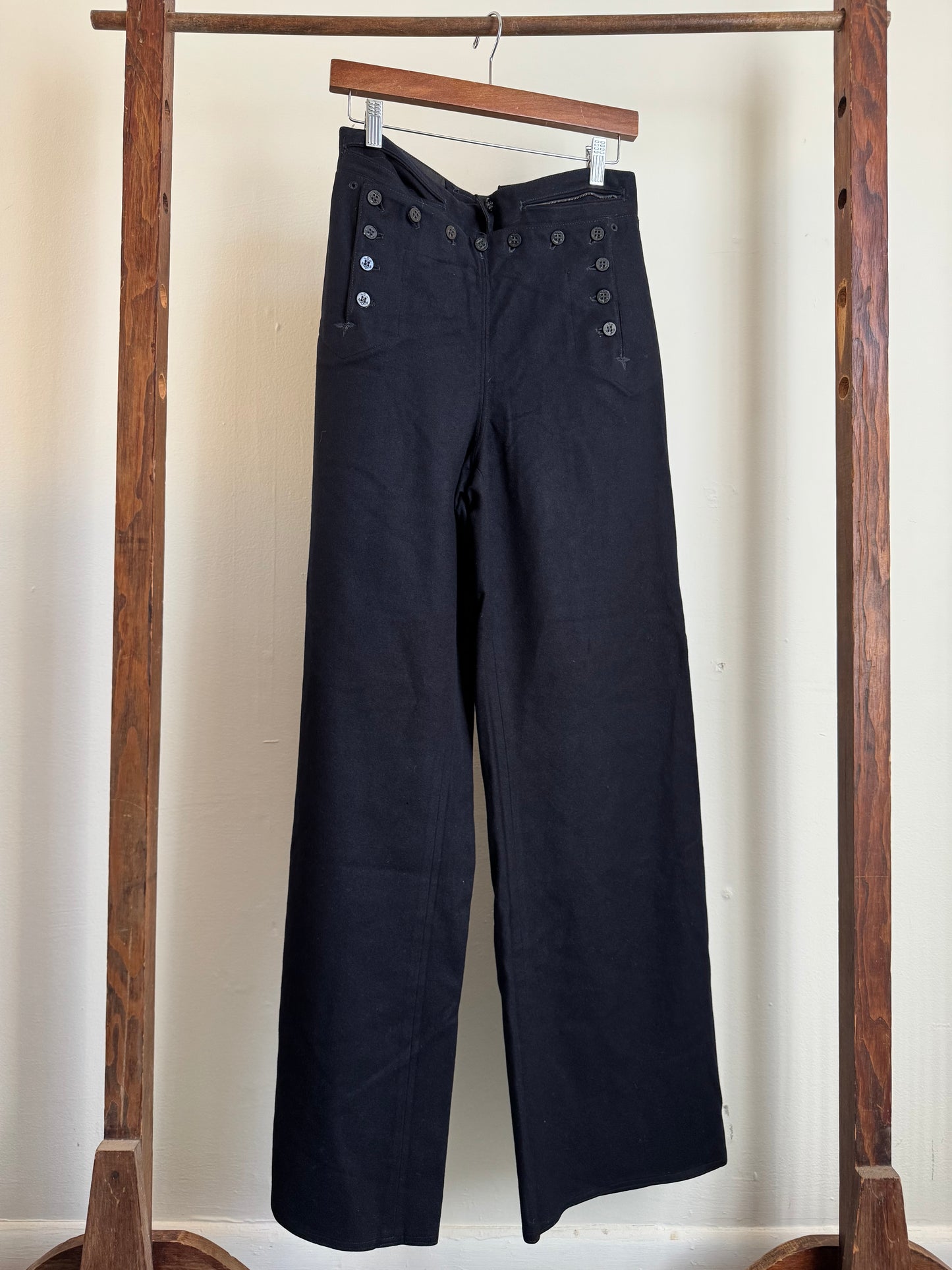 Vintage U.S. Navy Wide Leg Wool Pants in Navy