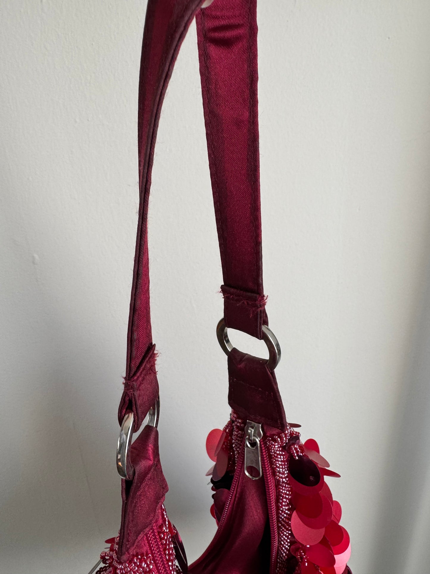 Reclaimed Sequin Pallet Purse in Magenta