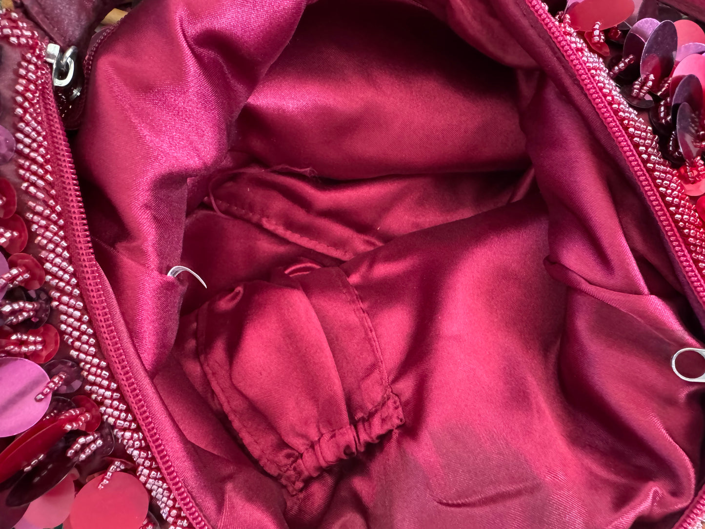 Reclaimed Sequin Pallet Purse in Magenta