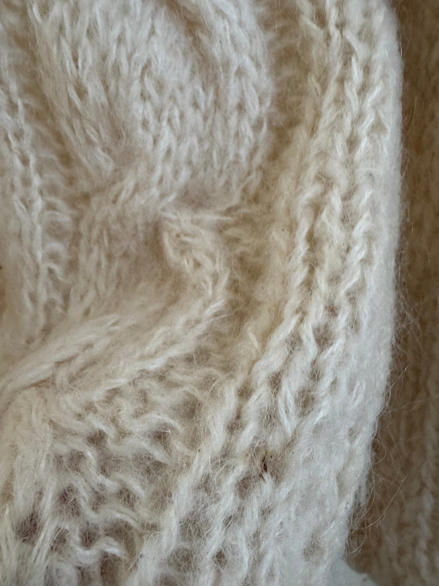 Vintage Italian Hand Knit Sweater in Cream