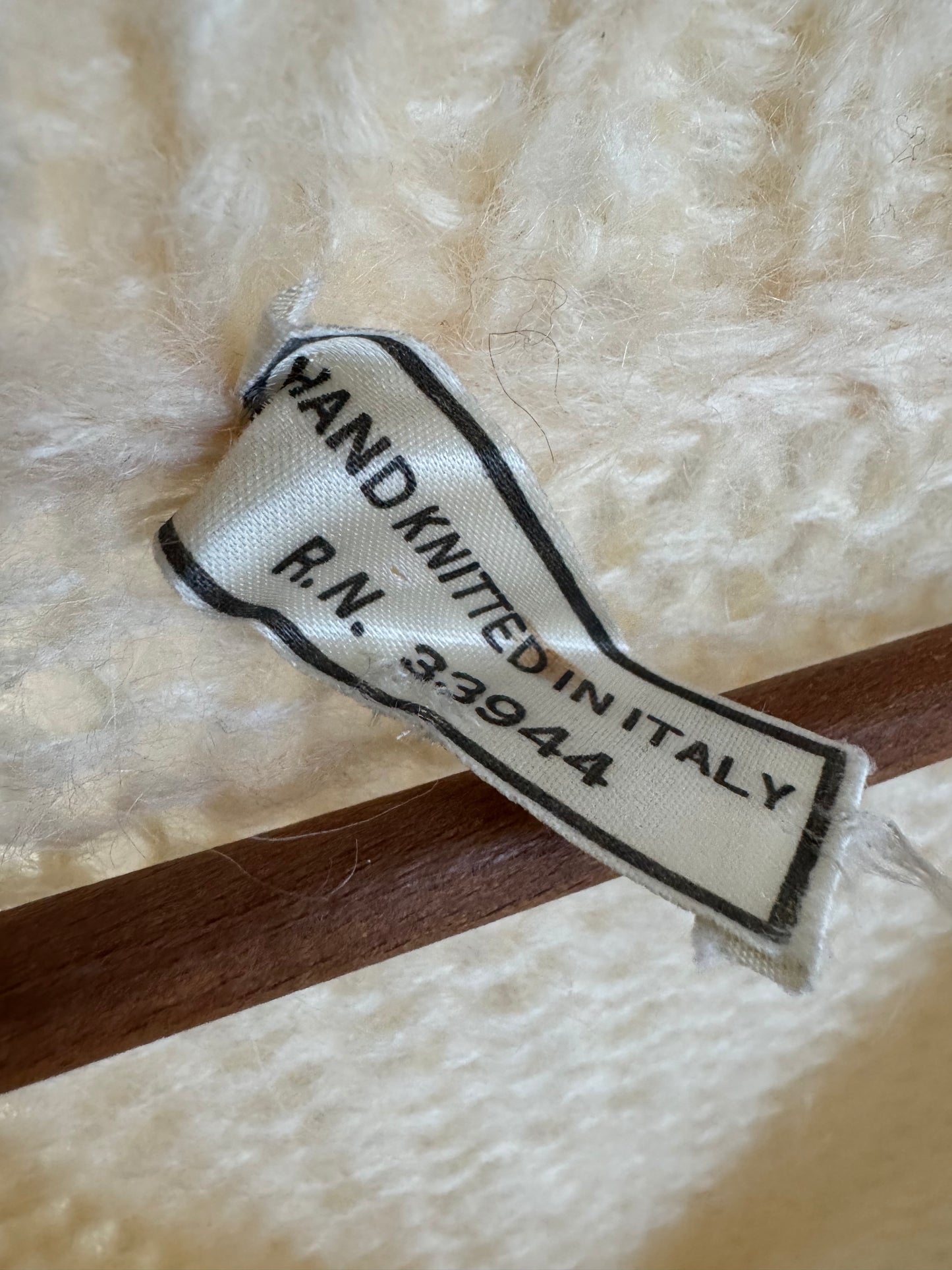 Vintage Italian Hand Knit Sweater in Cream