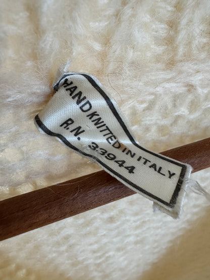 Vintage Italian Hand Knit Sweater in Cream