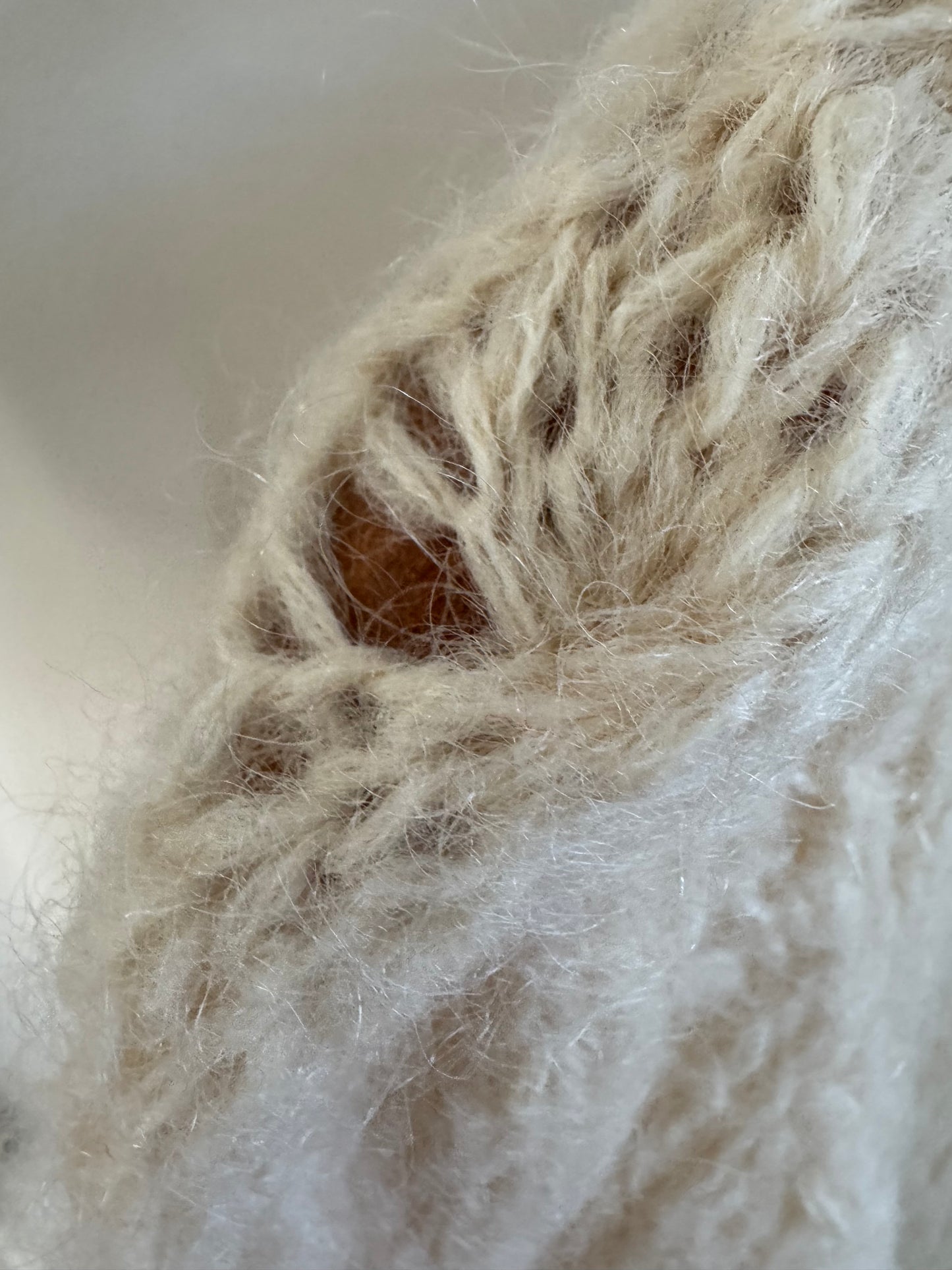 Vintage Italian Hand Knit Sweater in Cream