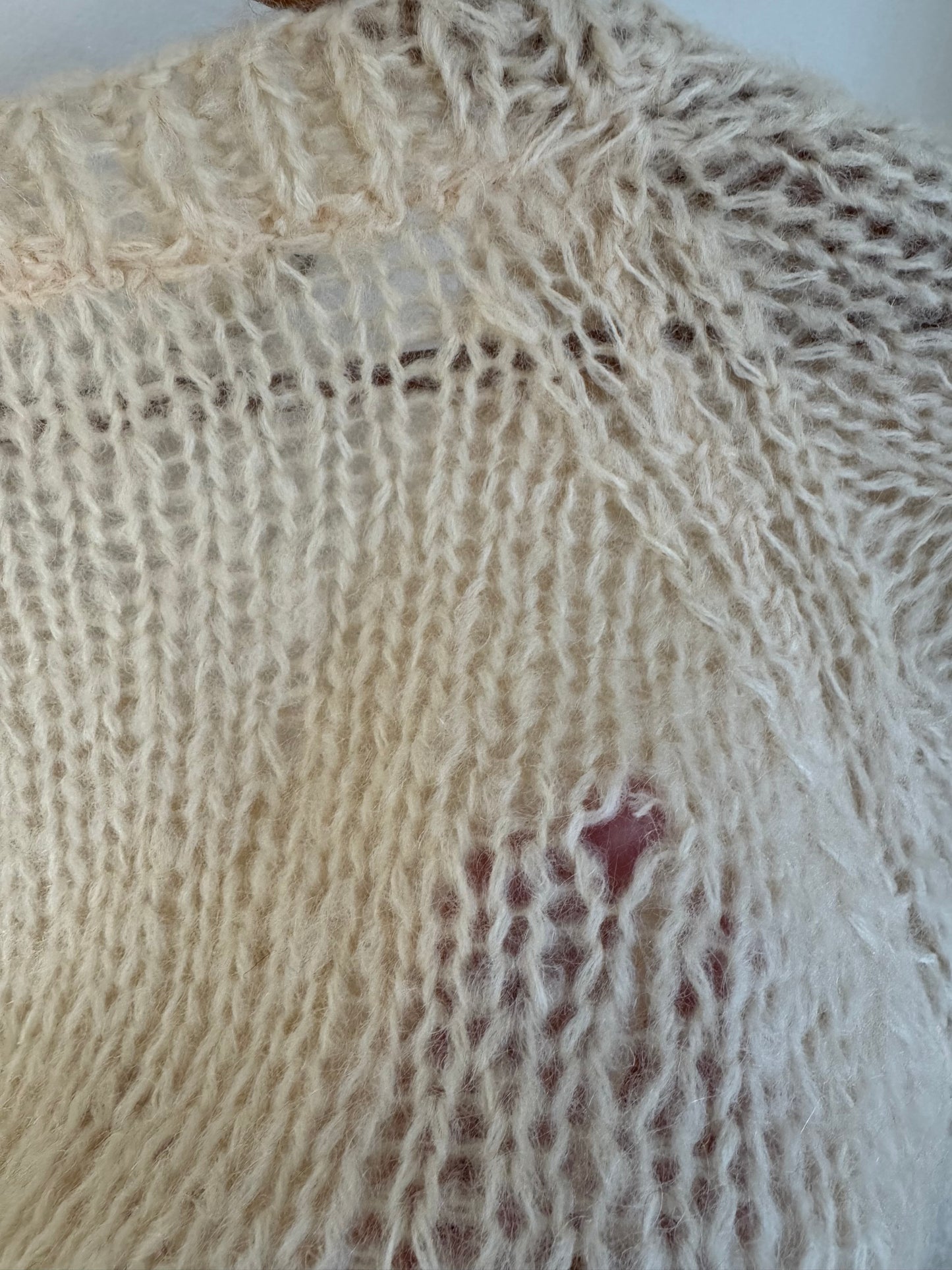 Vintage Italian Hand Knit Sweater in Cream