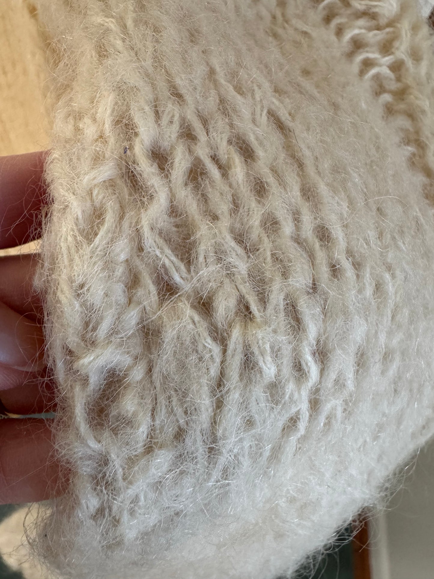 Vintage Italian Hand Knit Sweater in Cream