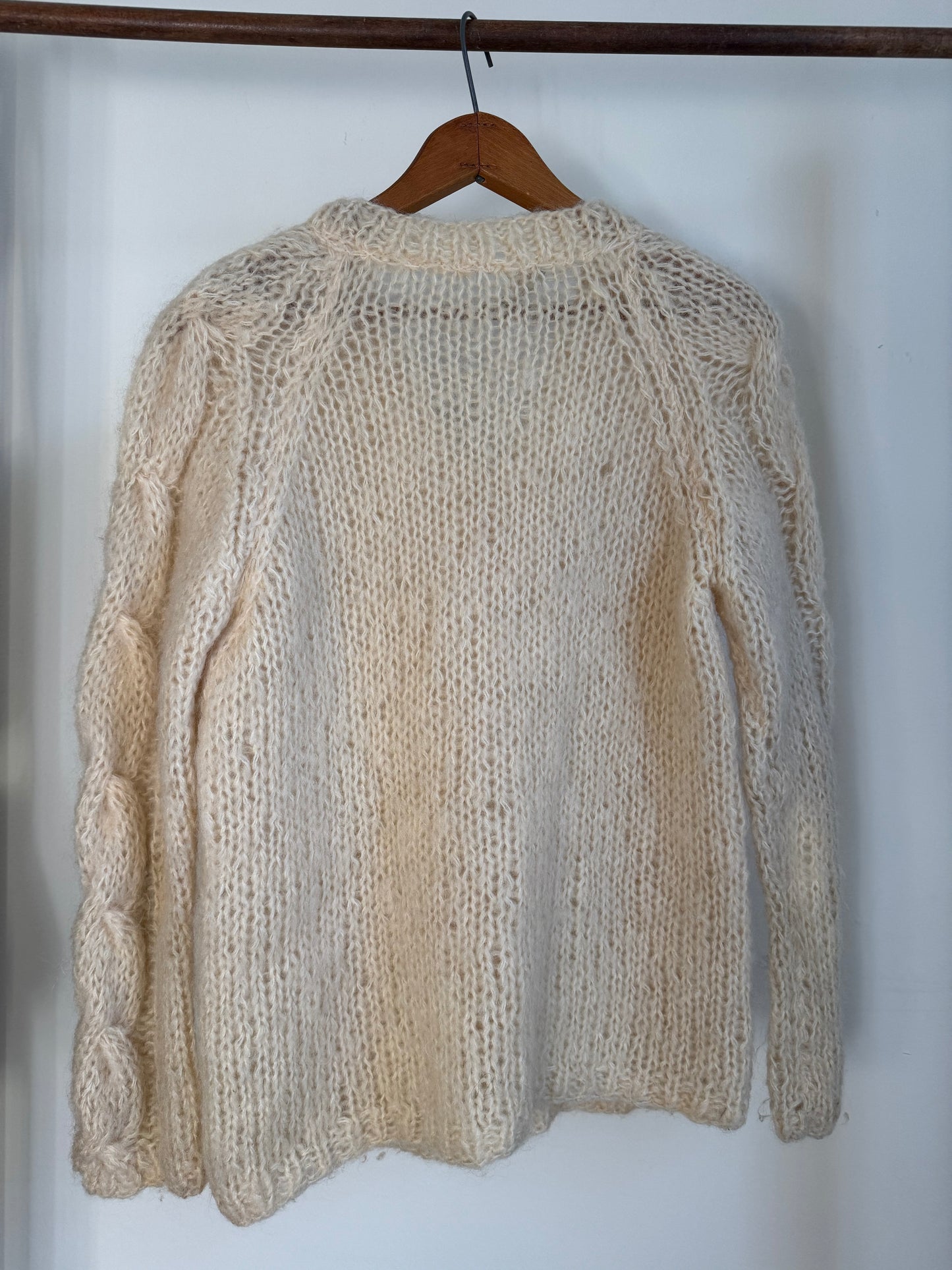 Vintage Italian Hand Knit Sweater in Cream