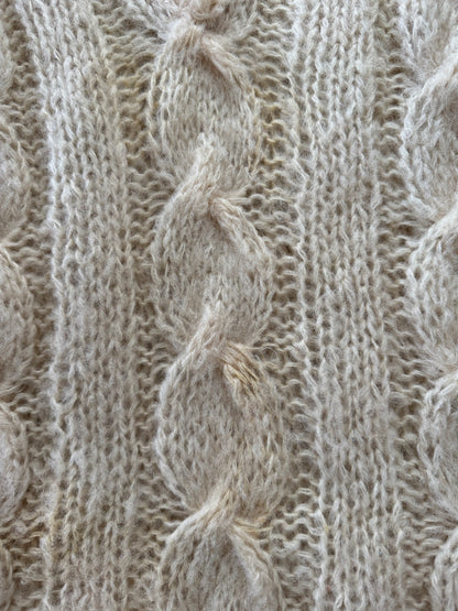 Vintage Italian Hand Knit Sweater in Cream