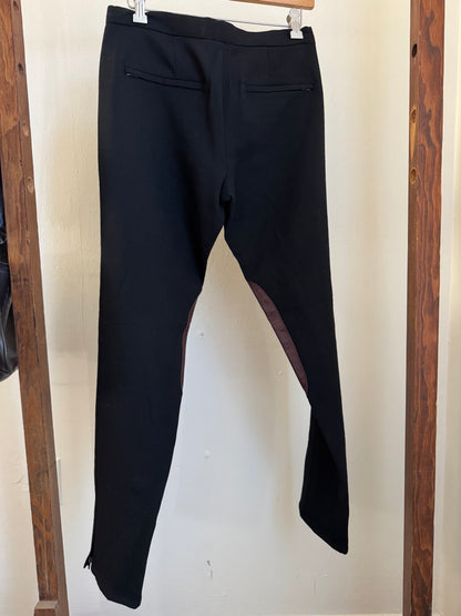 Etienne Aigner Wool/Leather Riding Pants in Black/Burgundy