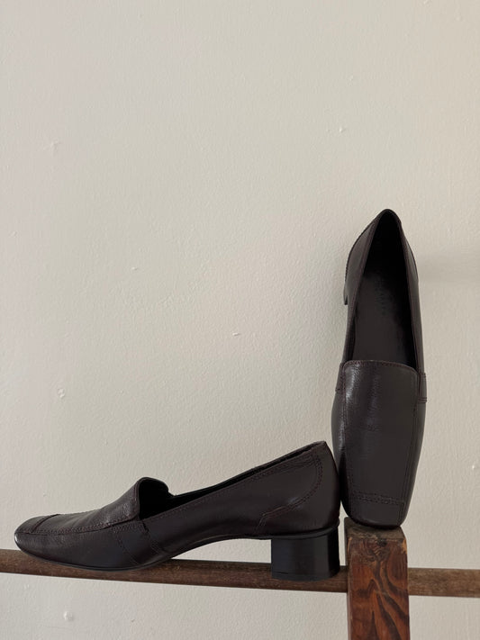 Reclaimed Joel Parker Italian Leather Shoes in Dark Chocolatr