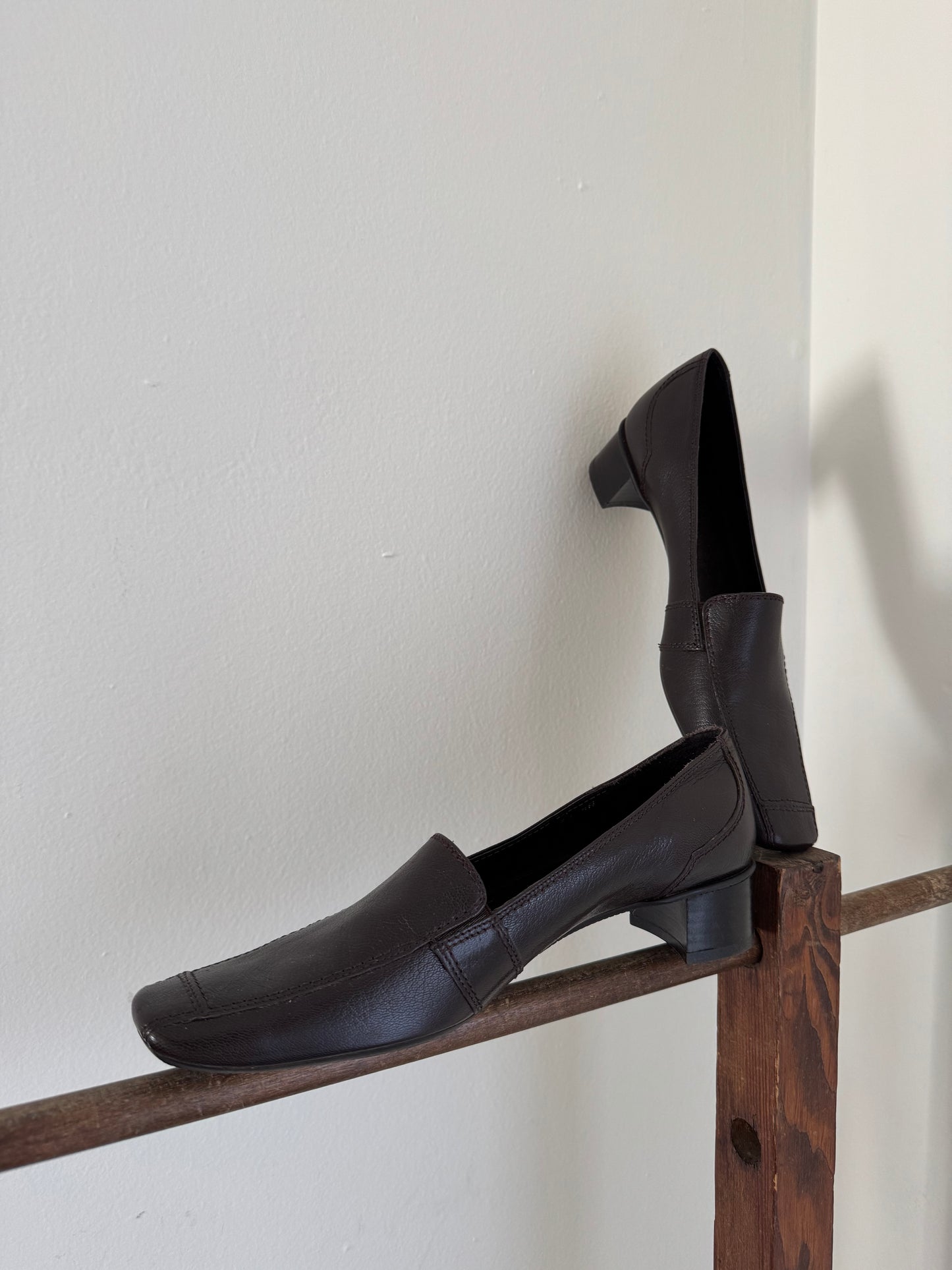 Reclaimed Joel Parker Italian Leather Shoes in Dark Chocolatr