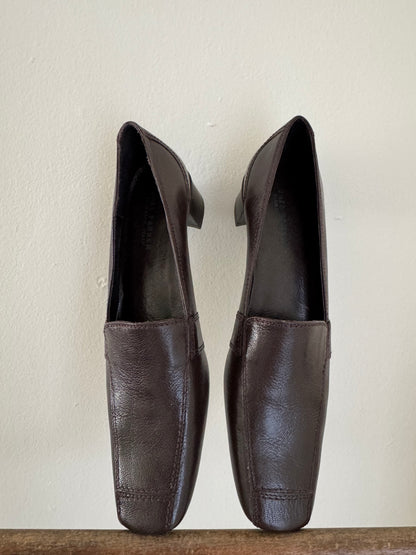 Reclaimed Joel Parker Italian Leather Shoes in Dark Chocolatr