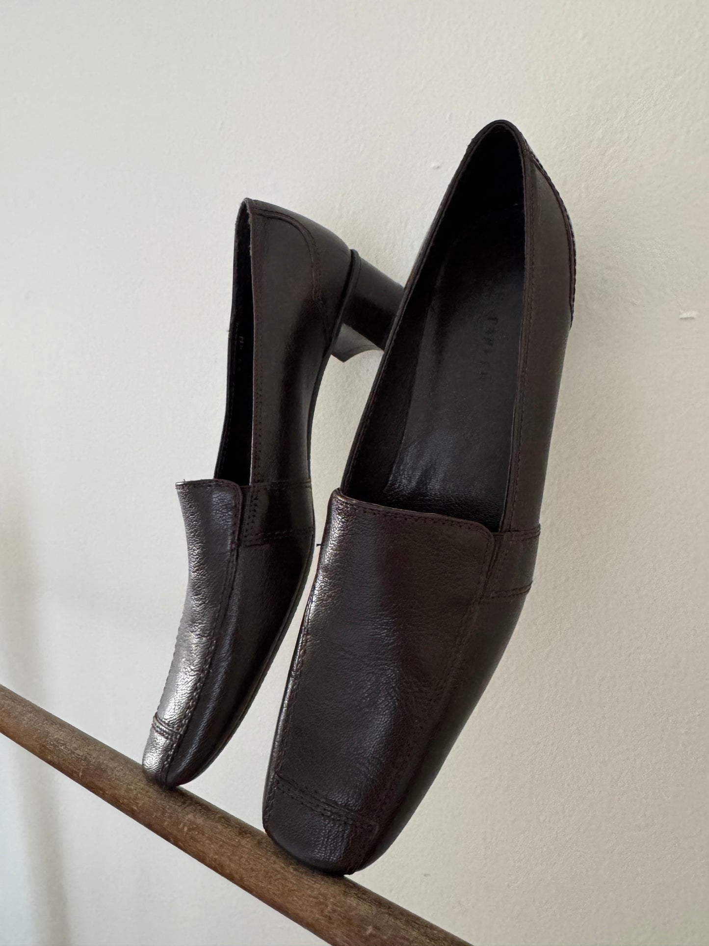 Reclaimed Joel Parker Italian Leather Shoes in Dark Chocolatr